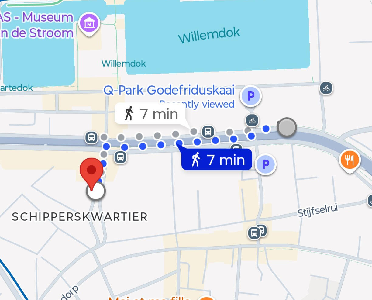 From Het Bos (Grey) to The Cash Point (Red)